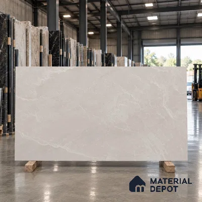Stone Look Floor & Wall Tile TL 08087 G Archie Bianco 6 ft x 4 ft Vitrified Matte Finish - 9 mm | Adhesive and Spacers Must be Used During Installation