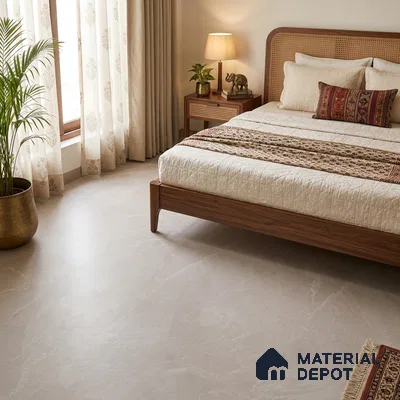 Stone Look Floor & Wall Tile TL 08087 G Archie Bianco 6 ft x 4 ft Vitrified Matte Finish - 9 mm | Adhesive and Spacers Must be Used During Installation