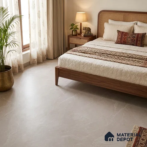 Stone Look Floor & Wall Tile TL 08087 G Archie Bianco 6 ft x 4 ft Vitrified Matte Finish - 9 mm | Adhesive and Spacers Must be Used During Installation