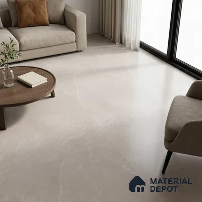 Stone Look Floor & Wall Tile TL 08087 G Archie Bianco 6 ft x 4 ft Vitrified Matte Finish - 9 mm | Adhesive and Spacers Must be Used During Installation
