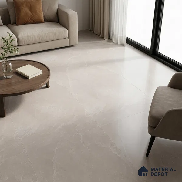 Stone Look Floor & Wall Tile TL 08087 G Archie Bianco 6 ft x 4 ft Vitrified Matte Finish - 9 mm | Adhesive and Spacers Must be Used During Installation