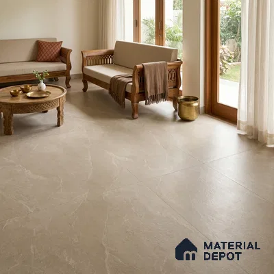 Stone Look Floor & Wall Tile TL 08087 H Archie Beige 6 ft x 4 ft Vitrified Matte Finish - 9 mm | Adhesive and Spacers Must be Used During Installation
