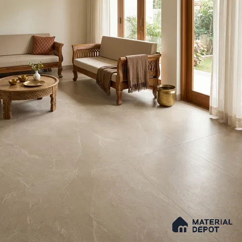 Stone Look Floor & Wall Tile TL 08087 H Archie Beige 6 ft x 4 ft Vitrified Matte Finish - 9 mm | Adhesive and Spacers Must be Used During Installation