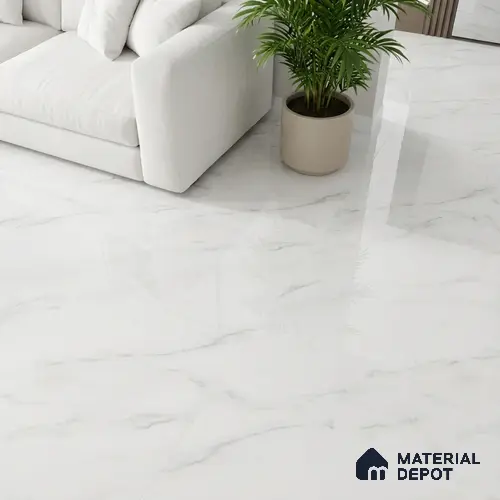 Marble Look Floor & Wall Tile TL 08090 Calacatta Michael 4 ft x 2 ft Vitrified Glossy Finish - 9 mm
