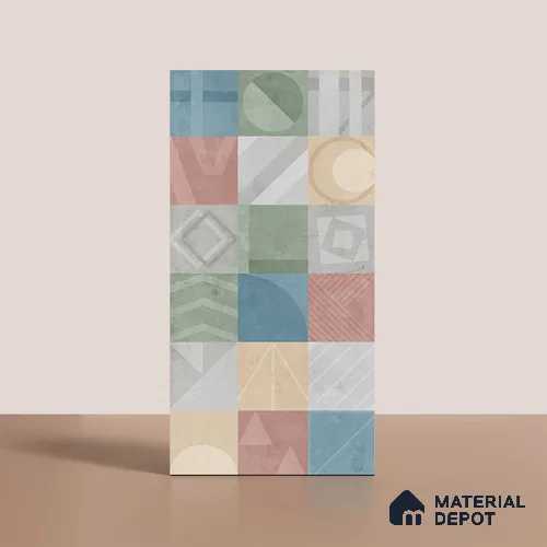 Highlighter Wall Tile TL 08093 CV Voltas Multi Decor 4 ft x 2 ft Vitrified Matte Finish - 9 mm