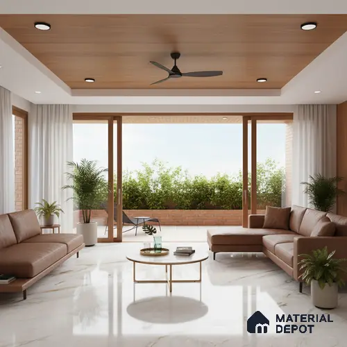 Endless Marble Floor & Wall Tile TL 08097 C Lorex White 6 ft x 4 ft Glossy Finish Vitrified Large Format Tile - 9 mm | 2 Random Design | Suitable For Living Room, Bedroom, Bathroom | Adhesive and Spacers Must be Used During Installation