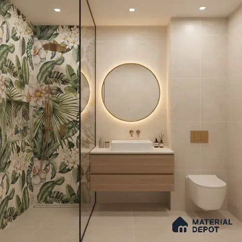 Tropical Wall Tile TL 08098 B Miles Bianco Decor 01 A 4 ft x 2 ft Vitrified Matte Finish - 9 mm