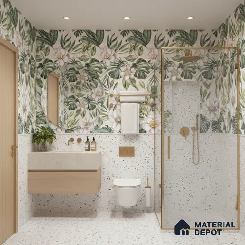 Tropical Wall Tile TL 08098 C Miles Bianco Decor 01 B 4 ft x 2 ft Vitrified Matte Finish - 9 mm
