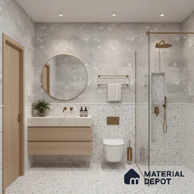 Tropical Wall Tile TL 08107 B Wilton Grey Decor Endless 4 ft x 2 ft Vitrified Matte Finish - 9 mm | 3 Random Design | Suitable for Bathroom, Accent/Feature Wall, Bedroom