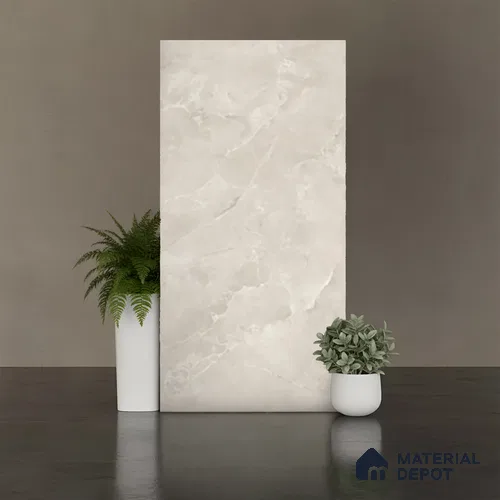 Marble Endless Crema Marfil Wall & Floor Tile TL 08110 Mushroom Beige 4 ft x 2 ft Matte Finish Vitrified Tile - 9 mm | 6 Random Designs | Suitable For Living Room, Bedroom, Kitchen