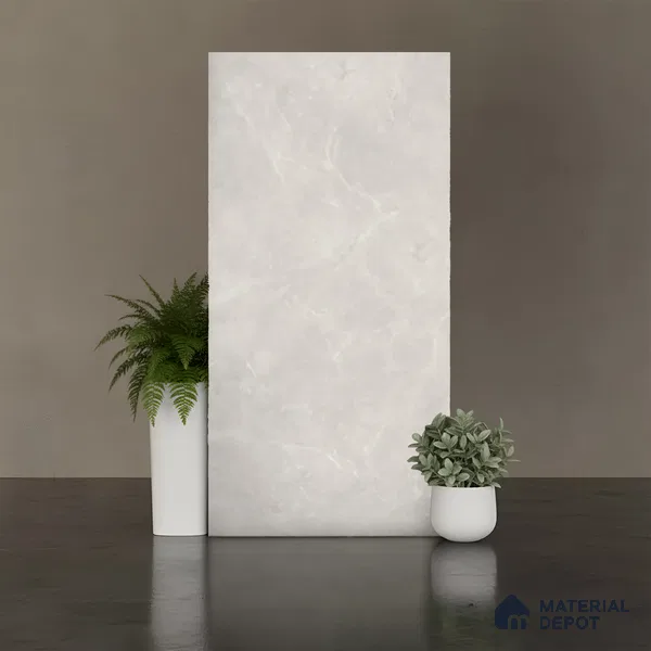 Marble Wall & Floor Tile TL 08113 C Dove Grey 4 ft x 2 ft Matte Finish Vitrified Tile - 9 mm | 6 Random Designs | Suitable For Living Room, Bedroom, Kitchen