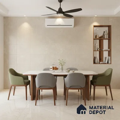 Punch Look Wall Tile TL 08114 B Lublin Beige Decor 4 ft x 2 ft Vitrified Glossy Finish - 9 mm | Random 6