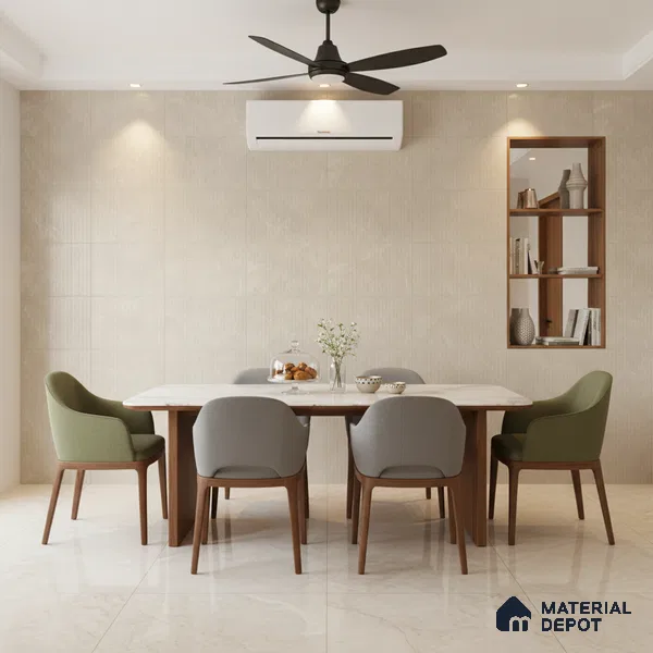 Punch Look Wall Tile TL 08114 B Lublin Beige Decor 4 ft x 2 ft Vitrified Glossy Finish - 9 mm | Random 6