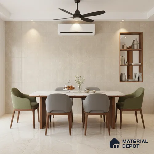 Punch Look Wall Tile TL 08114 B Lublin Beige Decor 4 ft x 2 ft Vitrified Glossy Finish - 9 mm | Random 6