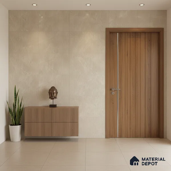 Punch Look Wall Tile TL 08114 B Lublin Beige Decor 4 ft x 2 ft Vitrified Glossy Finish - 9 mm | Random 6