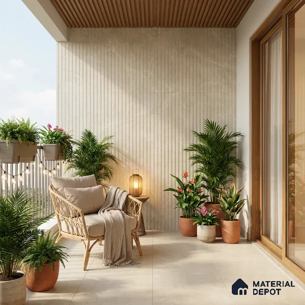 Punch Look Wall Tile TL 08114 B Lublin Beige Decor 4 ft x 2 ft Vitrified Glossy Finish - 9 mm | Random 6