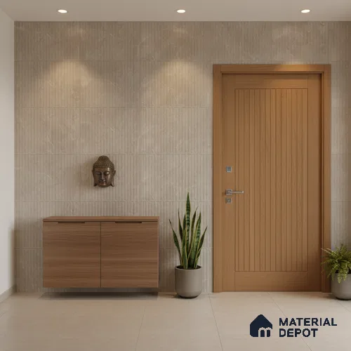 Punch Look Wall Tile TL 08115 B Lublin Taupe Decor 4 ft x 2 ft Vitrified Glossy Finish - 9 mm | Random 6