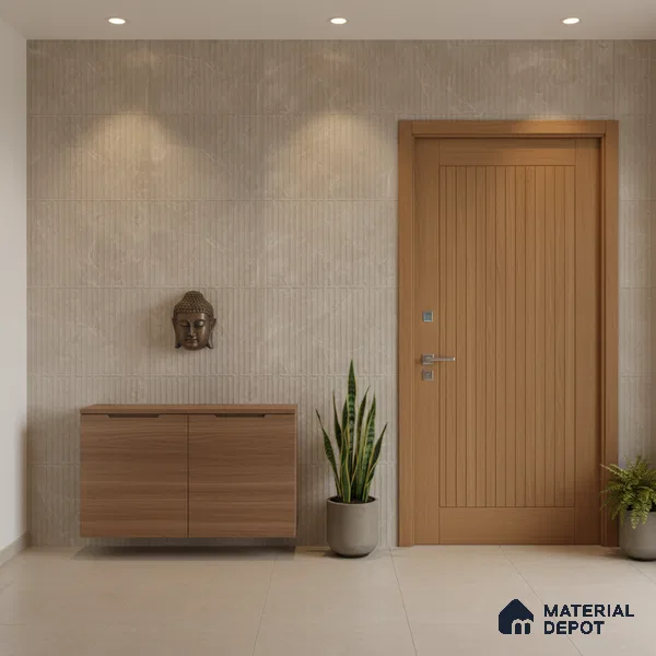 Punch Look Wall Tile TL 08115 B Lublin Taupe Decor 4 ft x 2 ft Vitrified Glossy Finish - 9 mm | Random 6