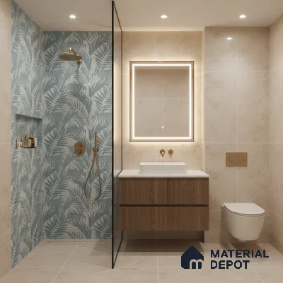 Tropical Wall Tile TL 08120 B SG Ontario Grey Decor 02 Endless 4 ft x 2 ft Vitrified Matte Finish - 9 mm (Sample)
