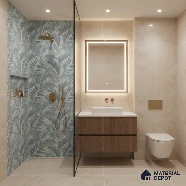 Tropical Wall Tile TL 08120 B SG Ontario Grey Decor 02 Endless 4 ft x 2 ft Vitrified Matte Finish - 9 mm (Sample)