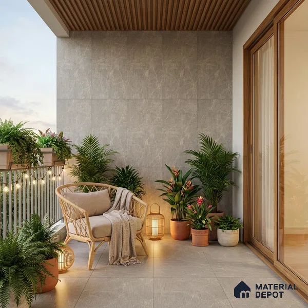 Punch Look Wall Tile TL 08123 B Moonstone Grey Decor 4 ft x 2 ft Vitrified Matte Finish - 9 mm | Random 4