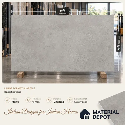 Stone Look Floor & Wall Tile TL 08125 F Jackstone Amber 6 ft x 4 ft Vitrified Matte Finish - 9 mm | Random 12 | Adhesive and Spacers Must be Used During Installation