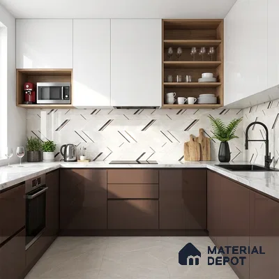 Patterned Look Floor & Wall Tile TL 08128 B Jennifer Bianco Decor 4 ft x 2 ft Vitrified Glossy Finish - 9 mm