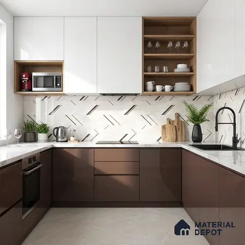 Patterned Look Floor & Wall Tile TL 08128 B Jennifer Bianco Decor 4 ft x 2 ft Vitrified Glossy Finish - 9 mm
