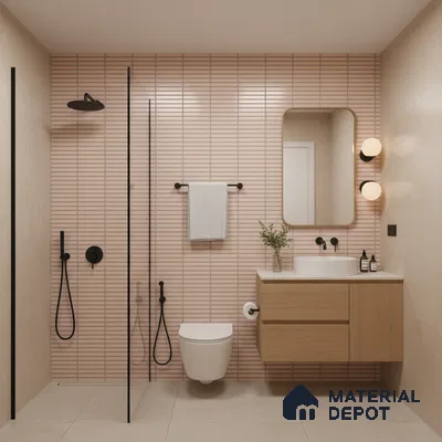 Faux Subway Look Wall Tile TL 08135 B Brich Bone 1 ft x 1 ft Ceramic Glossy Finish - 10 mm | Please Expect a Slight Variation of Pattern