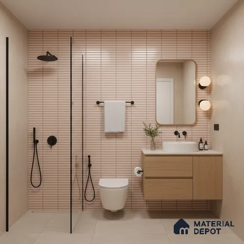 Faux Subway Look Wall Tile TL 08135 B Brich Bone 1 ft x 1 ft Ceramic Glossy Finish - 10 mm | Please Expect a Slight Variation of Pattern