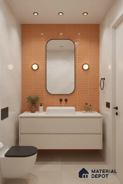 Faux Subway Look Wall Tile TL 08135 D Brich Honey 1 ft x 1 ft Ceramic Glossy Finish - 10 mm | Please Expect a Slight Variation of Pattern