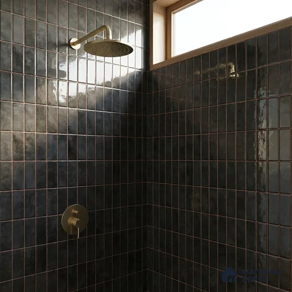 Faux Subway Look Wall Tile TL 08136 C Florim Coal 1 ft x 1 ft Ceramic Glossy Finish - 10 mm | Please Expect a Slight Variation of Pattern