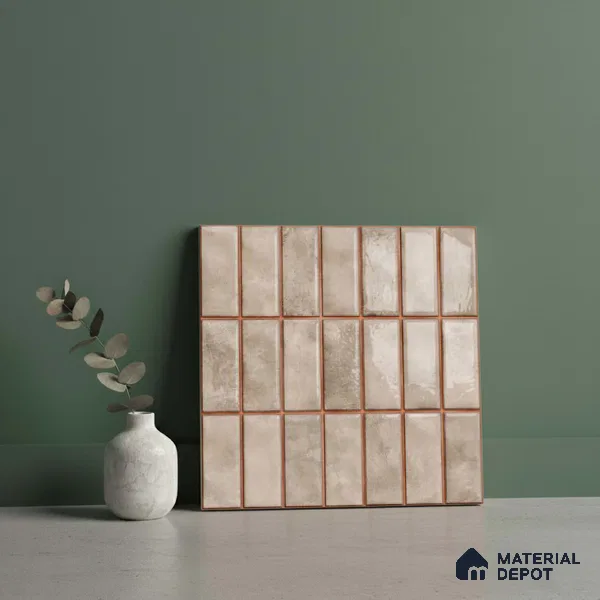 Faux Subway Look Wall Tile TL 08136 F Florim Peanut 1 ft x 1 ft Ceramic Glossy Finish - 10 mm | Please Expect a Slight Variation of Pattern