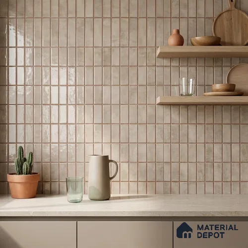 Faux Subway Look Wall Tile TL 08136 F Florim Peanut 1 ft x 1 ft Ceramic Glossy Finish - 10 mm | Please Expect a Slight Variation of Pattern