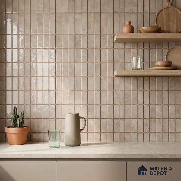 Faux Subway Look Wall Tile TL 08136 F Florim Peanut 1 ft x 1 ft Ceramic Glossy Finish - 10 mm | Please Expect a Slight Variation of Pattern