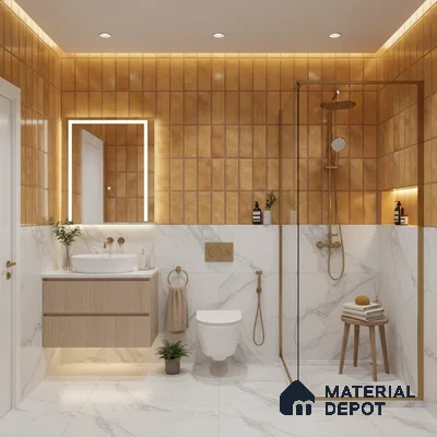 Faux Subway Look Wall Tile TL 08136 G Florim Pumpkin 1 ft x 1 ft Ceramic Glossy Finish - 10 mm | Please Expect a Slight Variation of Pattern