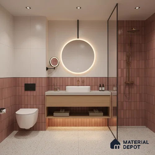 Faux Subway Look Wall Tile TL 08137 C G Arcos Maple 1 ft x 1 ft Ceramic Matte Finish - 10 mm | Please Expect a Slight Variation of Pattern