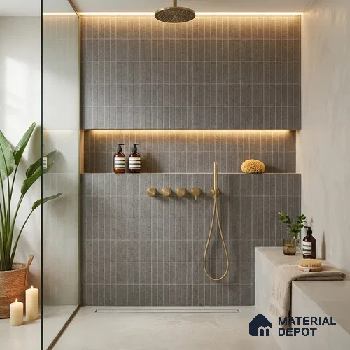Faux Subway Look Wall Tile TL 08138 C G Zilong Coal Hl 1 ft x 1 ft Ceramic Matte Finish - 10 mm | Please Expect a Slight Variation of Pattern