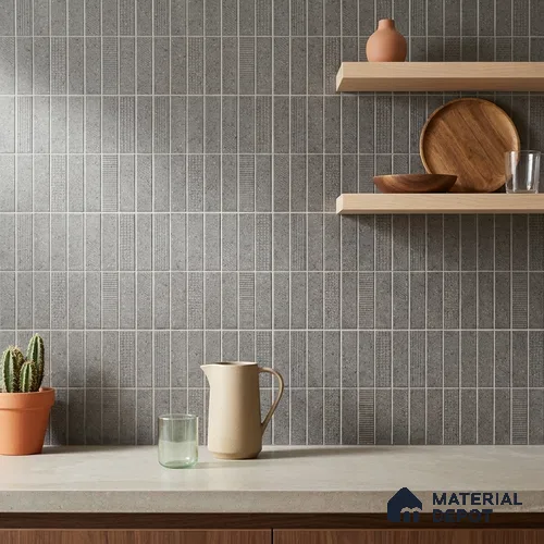Faux Subway Look Wall Tile TL 08138 C G Zilong Coal Hl 1 ft x 1 ft Ceramic Matte Finish - 10 mm | Please Expect a Slight Variation of Pattern