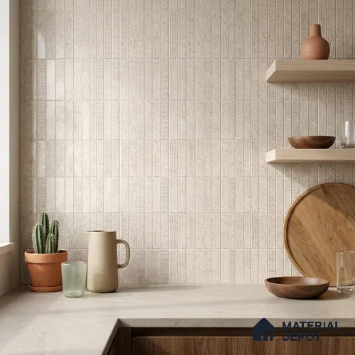 Faux Subway Look Wall Tile TL 08138 D G Zilong Crema Hl 1 ft x 1 ft Ceramic Matte Finish - 10 mm | Please Expect a Slight Variation of Pattern