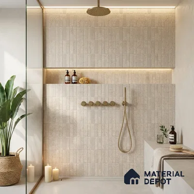 Faux Subway Look Wall Tile TL 08138 D G Zilong Crema Hl 1 ft x 1 ft Ceramic Matte Finish - 10 mm | Please Expect a Slight Variation of Pattern
