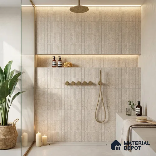 Faux Subway Look Wall Tile TL 08138 D G Zilong Crema Hl 1 ft x 1 ft Ceramic Matte Finish - 10 mm | Please Expect a Slight Variation of Pattern