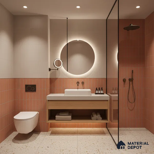 Faux Subway Look Wall Tile TL 08138 G G Zilong Red Hl 1 ft x 1 ft Ceramic Matte Finish - 10 mm | Please Expect a Slight Variation of Pattern