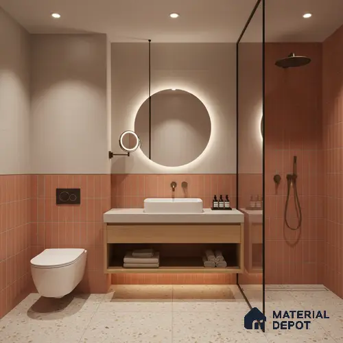 Faux Subway Look Wall Tile TL 08138 G G Zilong Red Hl 1 ft x 1 ft Ceramic Matte Finish - 10 mm | Please Expect a Slight Variation of Pattern