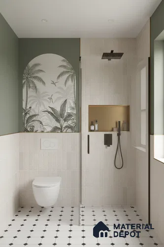 Faux Subway Look Wall Tile TL 08138 G Zilong Beige Hl 1 ft x 1 ft Ceramic Matte Finish - 10 mm | Please Expect a Slight Variation of Pattern