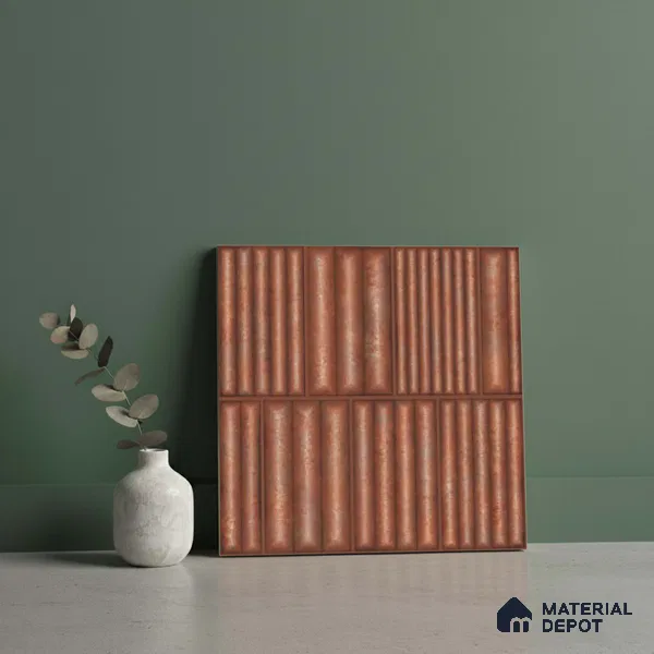 Faux Subway Look Wall Tile TL 08139 B Liberty Coper 1 ft x 1 ft Ceramic Matte Finish - 10 mm | Please Expect a Slight Variation of Pattern