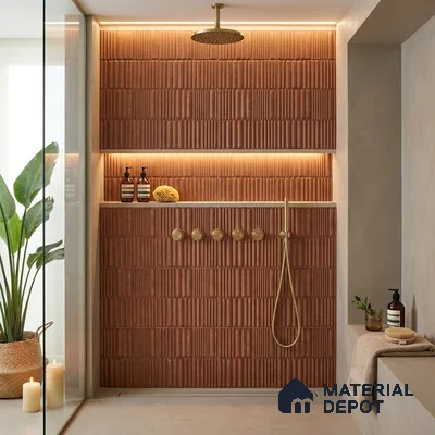 Faux Subway Look Wall Tile TL 08139 B Liberty Coper 1 ft x 1 ft Ceramic Matte Finish - 10 mm | Please Expect a Slight Variation of Pattern