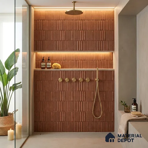 Faux Subway Look Wall Tile TL 08139 B Liberty Coper 1 ft x 1 ft Ceramic Matte Finish - 10 mm | Please Expect a Slight Variation of Pattern
