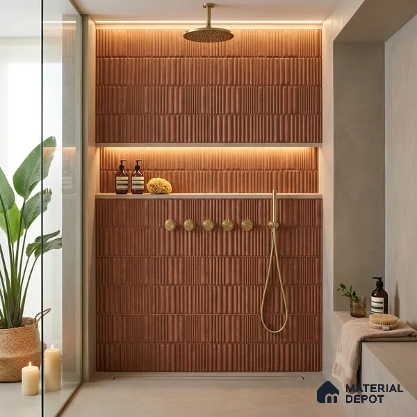 Faux Subway Look Wall Tile TL 08139 B Liberty Coper 1 ft x 1 ft Ceramic Matte Finish - 10 mm | Please Expect a Slight Variation of Pattern