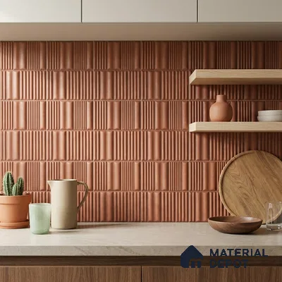 Faux Subway Look Wall Tile TL 08139 B Liberty Coper 1 ft x 1 ft Ceramic Matte Finish - 10 mm | Please Expect a Slight Variation of Pattern